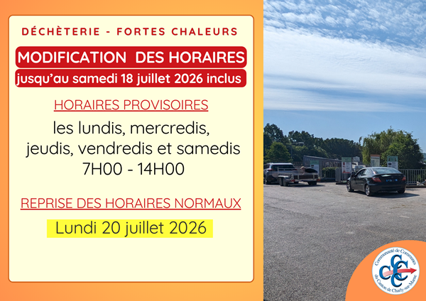 Canicule : LA DÉCHÈTERIE CHANGE SES HORAIRES